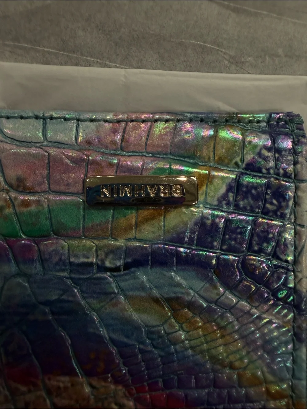 Brahmin Iridescent Multicolor Backpack with Matching Wallet